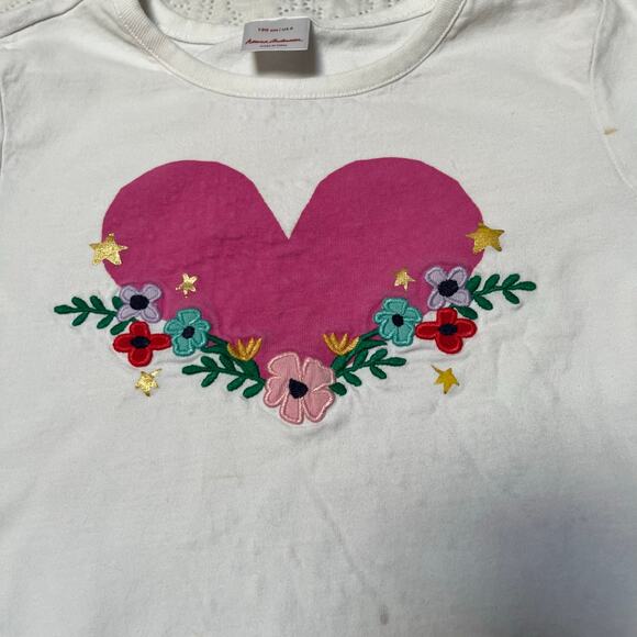 Hanna Andersson Floral Heart Art Tee Size 8 - Picture 5 of 10